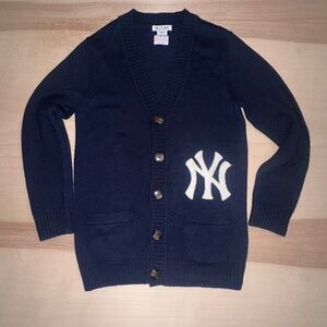 Men's Navy Cardigan with White Emblem